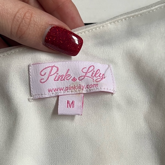 Pink Lily Textured One Sleeve Dress - Picture 4 of 4